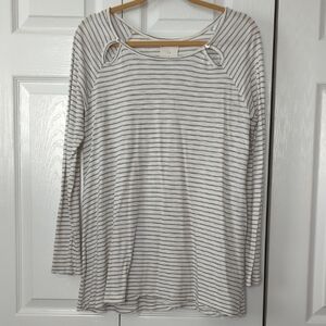 ANTHROPOLOGIE! ~T.LA~ LONG SLEEVE STRIPED T-SHIRT TOP-M